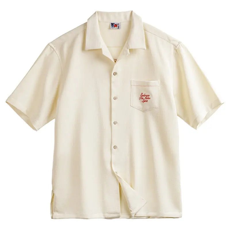 Madden Workwear American Retro Hawaiian Embroidery Short Sleeve Season - Honesty Sales