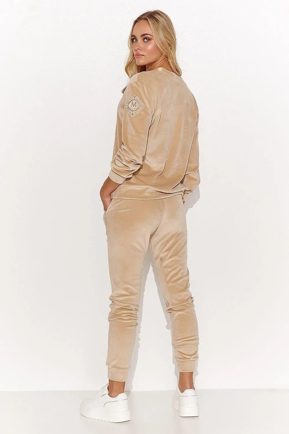 Makadamia elegant and feminine velour knit tracksuit - Honesty Sales