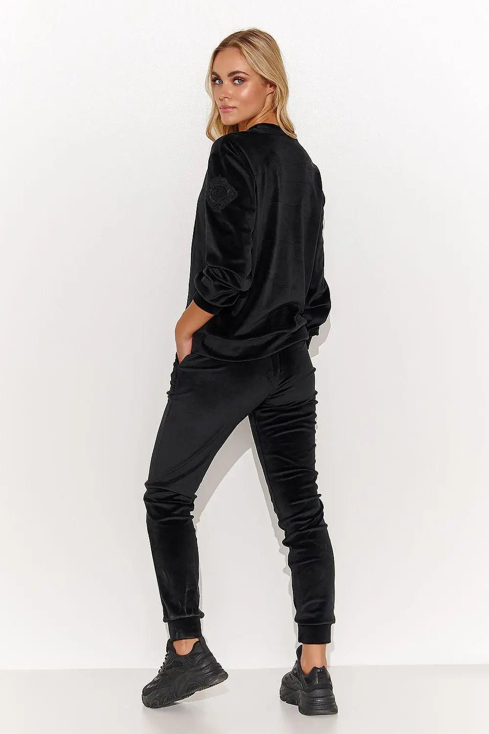 Makadamia elegant and feminine velour knit tracksuit - Honesty Sales