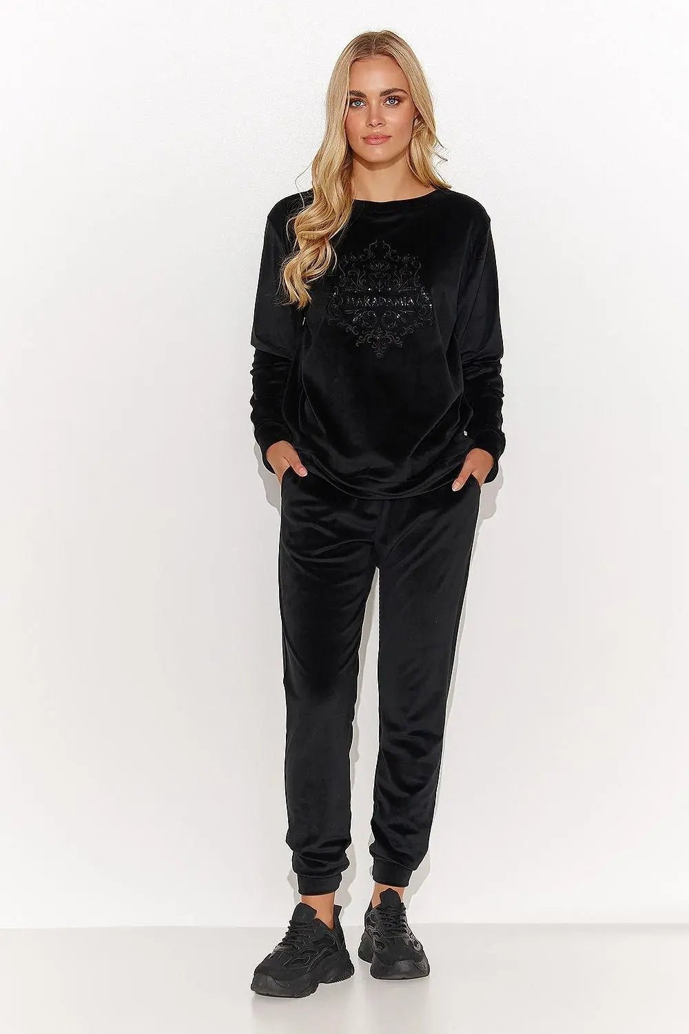 Makadamia velour long-sleeved blouse - Honesty Sales