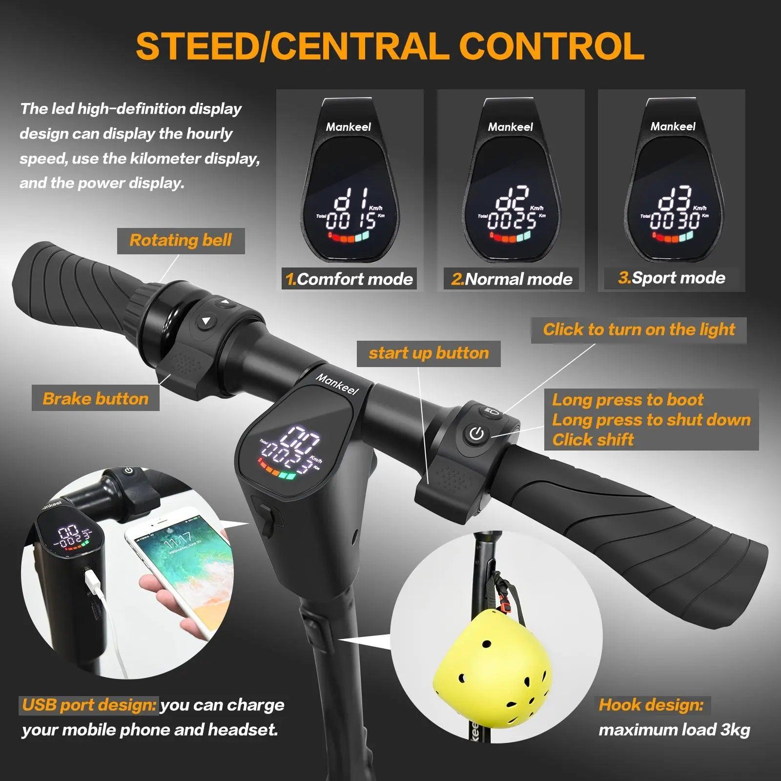 Mankeel MK090 Steed 36V/10.4Ah 350W Folding Electric Scooter - Honesty Sales