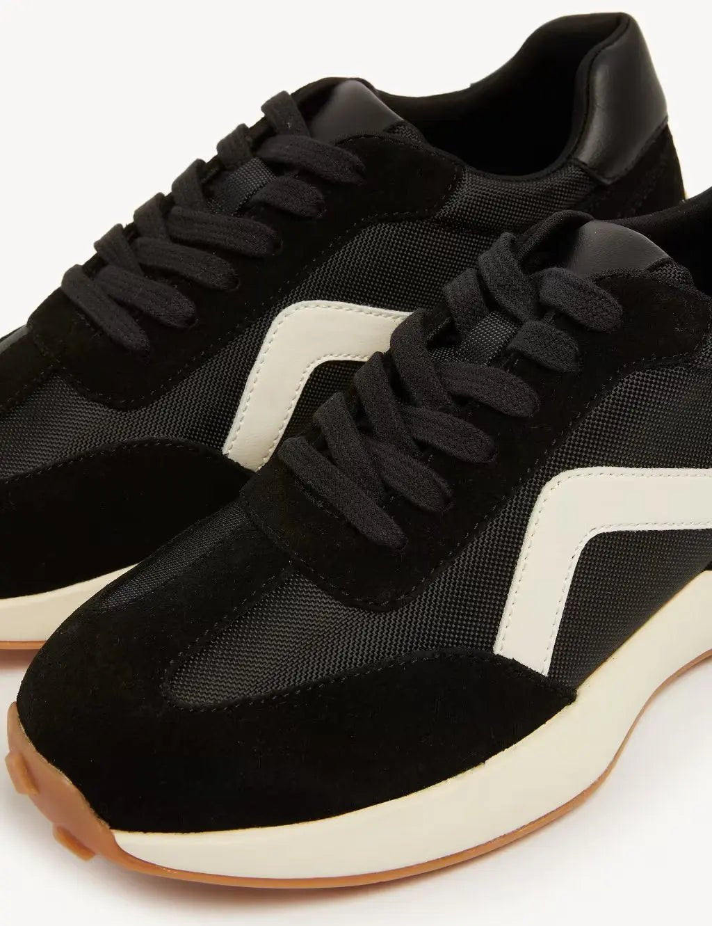 Marks and Spencer Leather Lace Up Side Detail Trainers - Honesty Sales
