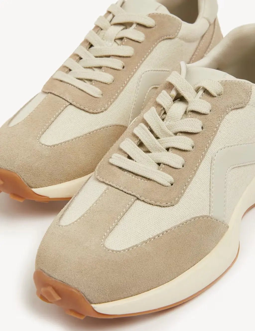 Marks and Spencer Leather Lace Up Side Detail Trainers - Honesty Sales
