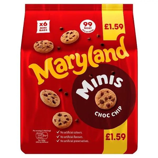 Maryland Minis Choc Chip 118.8g (Case of 8) - Honesty Sales