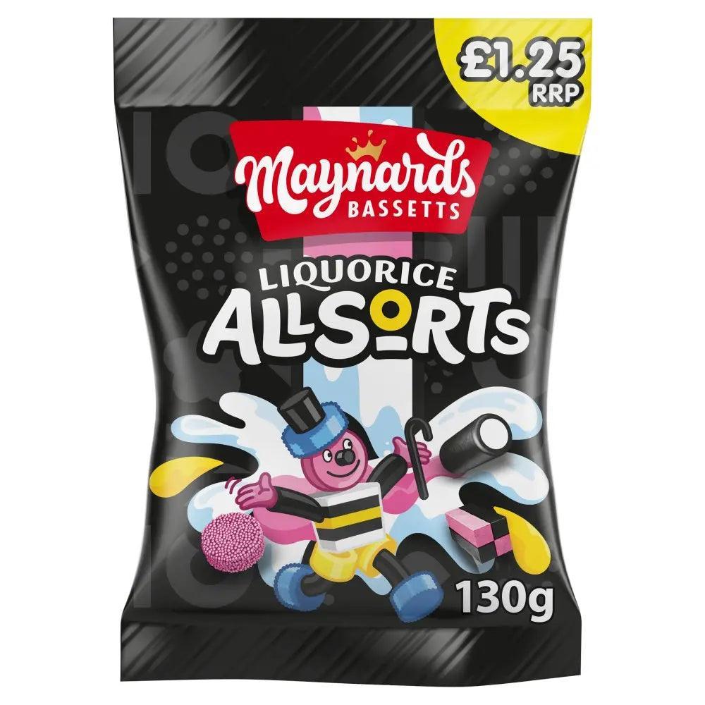 Maynards Bassetts Liquorice Allsorts Sweets Bag (Case of 10) - Honesty Sales