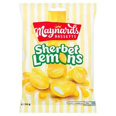 Maynards Bassetts Sherbet Lemons Sweets Bag 192g (Case of 12) - Honesty Sales