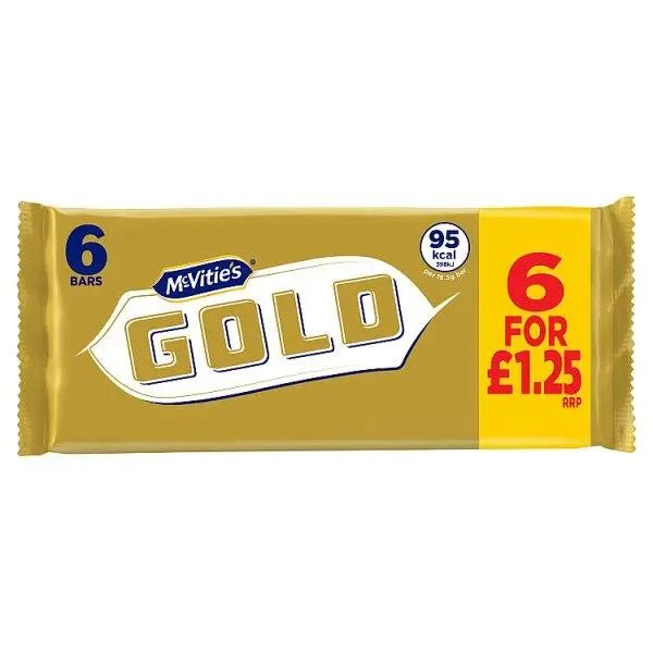 McVitie's 6 Gold Caramel Flavour Biscuit Bars 106g (Case of 12) - Honesty Sales