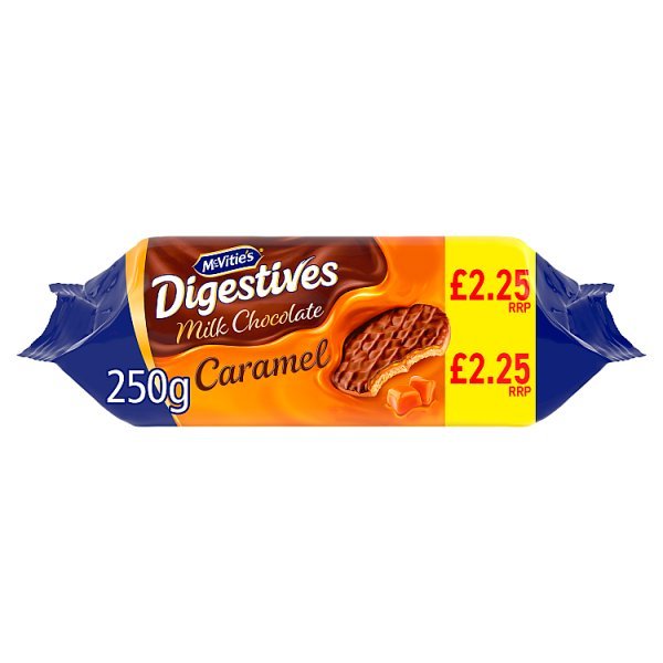 McVitie's Caramel Digestive Biscuits 250g (15 x 250g) - Honesty Sales