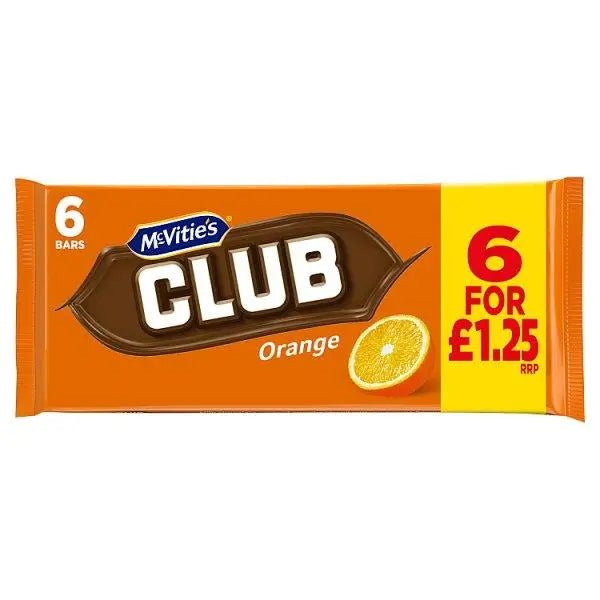 McVitie's Club Orange 6 x 22g (132g) (Case of 12) - Honesty Sales