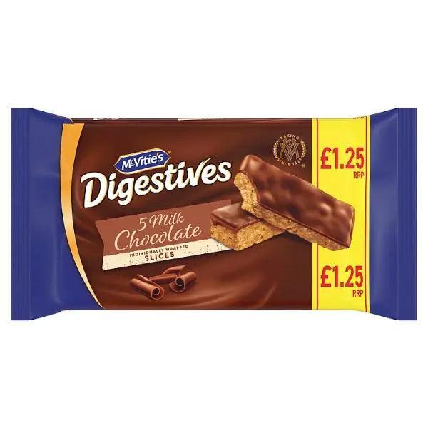 McVitie's Digestive Milk Chocolate Slices Cake Bars 5 Pack - Honesty Sales