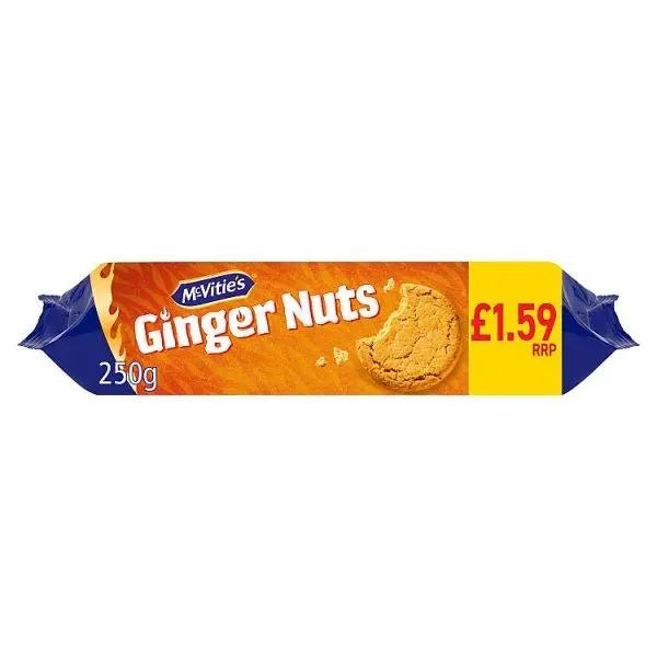 McVitie's Ginger Nuts Biscuits 250g (Case of 12) - Honesty Sales