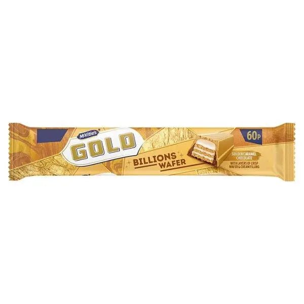 McVitie's Gold Billions Wafer Golden Caramel Chocolate Bar 39g (Case of 24) - Honesty Sales