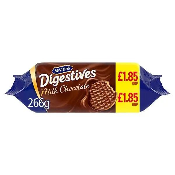 McVitie's Milk Chocolate Digestive Biscuits 266g (Case of 15) - Honesty Sales