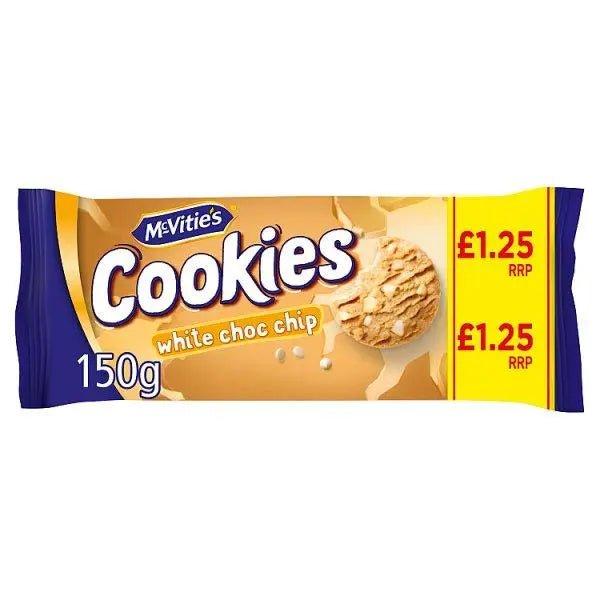 McVitie's White Chocolate Chip Cookies - The Chunky One 150g (Case of 12) - Honesty Sales