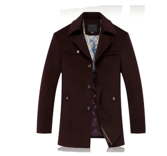 Men Coat Long Casual Fashion Thickening - Honesty Sales