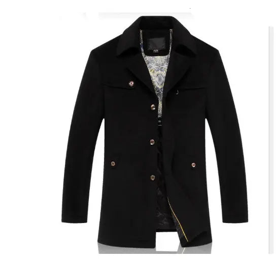 Men Coat Long Casual Fashion Thickening - Honesty Sales