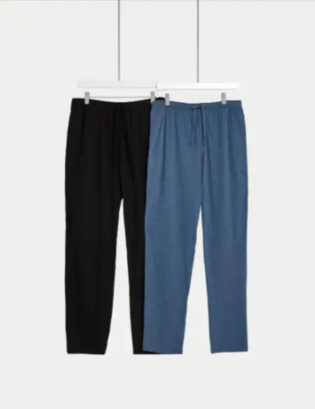 Mens 2pk Pure Cotton Pyjama Bottoms - Honesty Sales