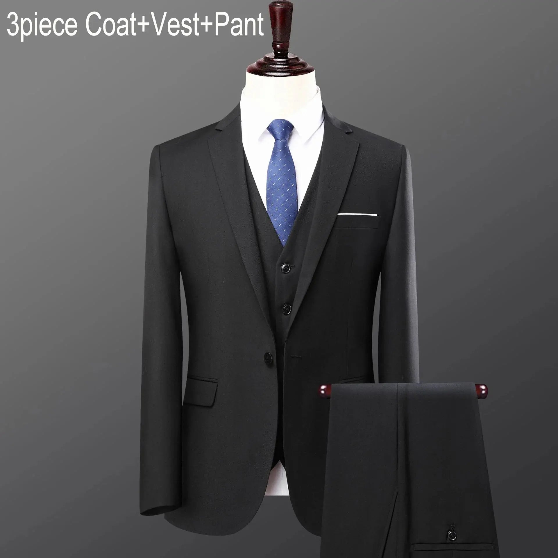 Men’s 3 - Piece Slim Fit Suit – Single Breasted Business & Wedding Set - Honesty Sales