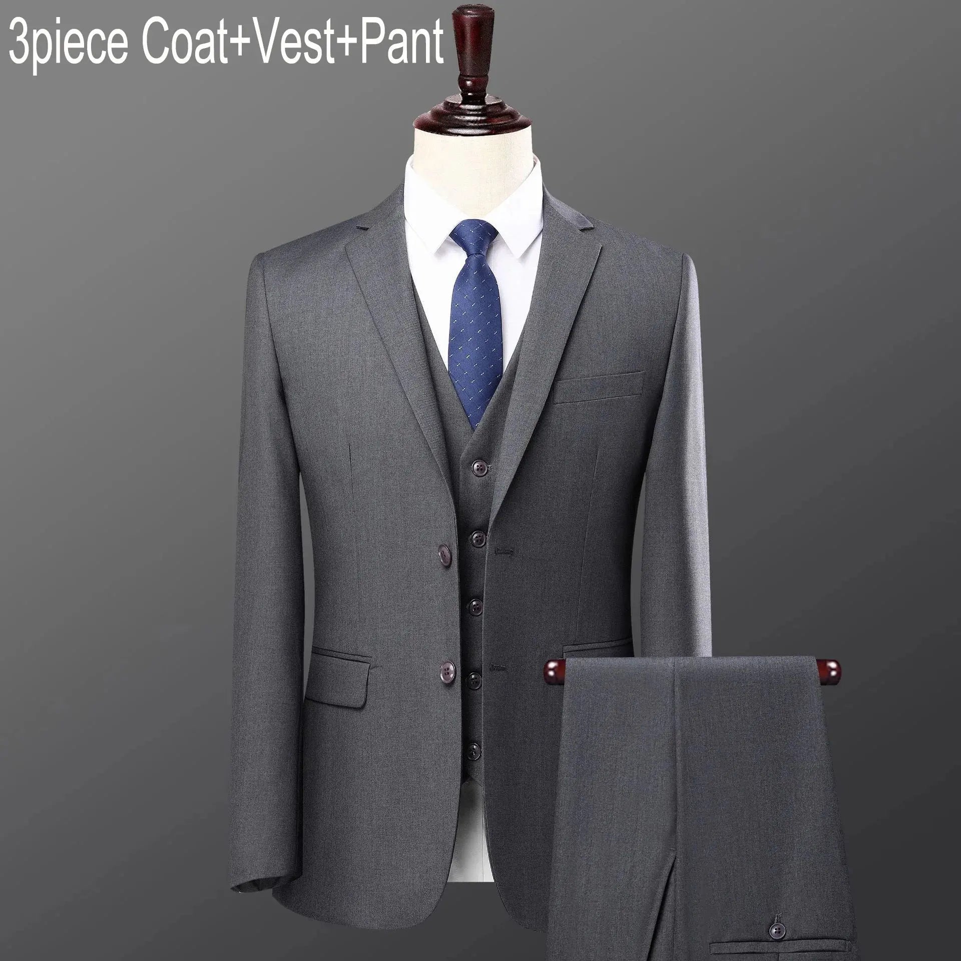 Men’s 3 - Piece Slim Fit Suit – Single Breasted Business & Wedding Set - Honesty Sales