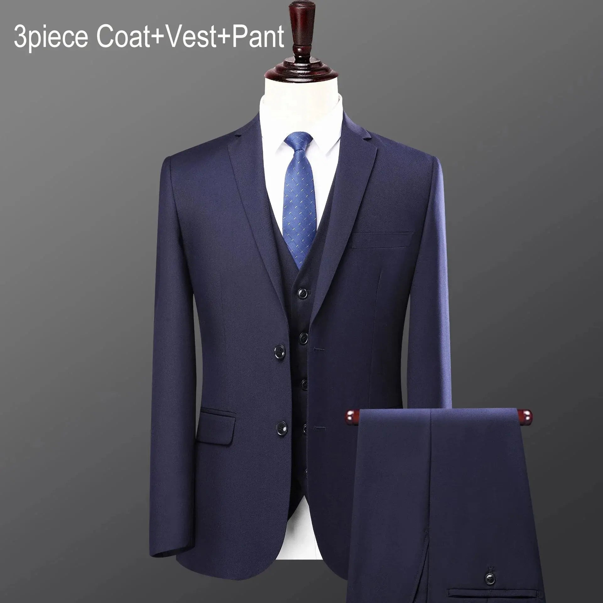 Men’s 3 - Piece Slim Fit Suit – Single Breasted Business & Wedding Set - Honesty Sales