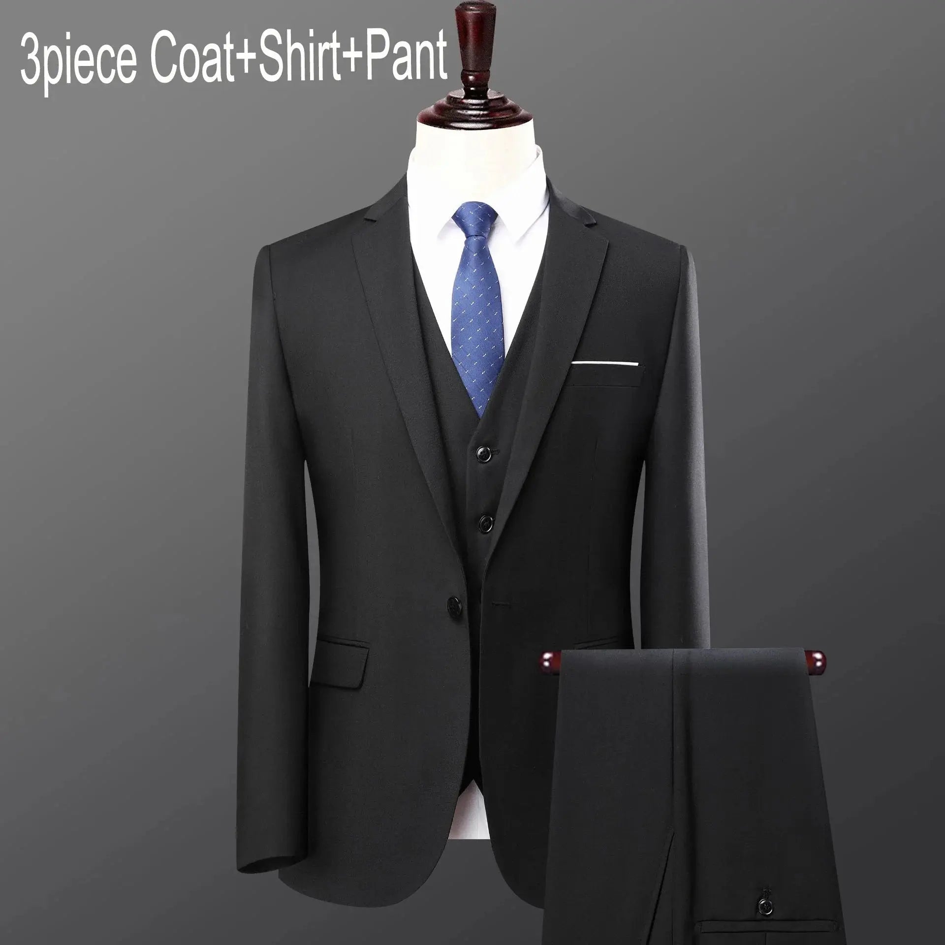 Men’s 3 - Piece Slim Fit Suit – Single Breasted Business & Wedding Set - Honesty Sales
