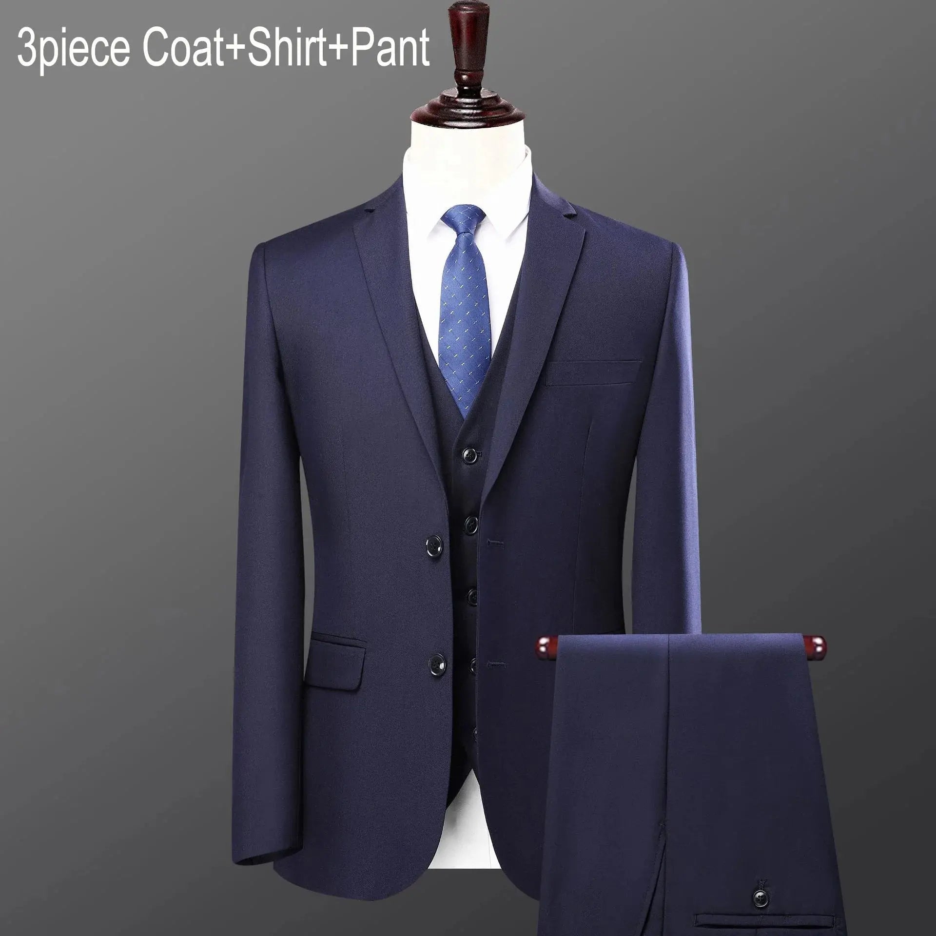 Men’s 3 - Piece Slim Fit Suit – Single Breasted Business & Wedding Set - Honesty Sales