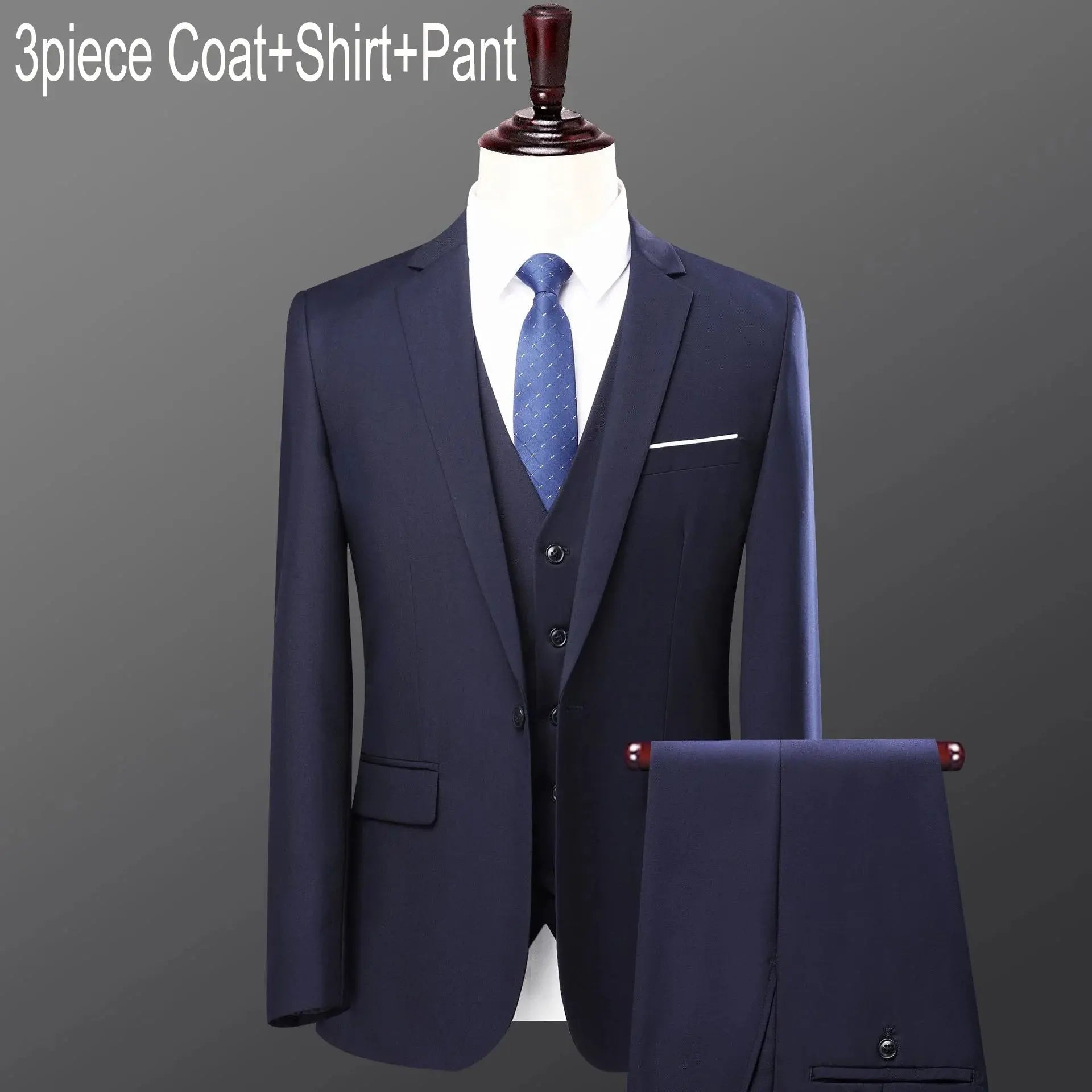 Men’s 3 - Piece Slim Fit Suit – Single Breasted Business & Wedding Set - Honesty Sales