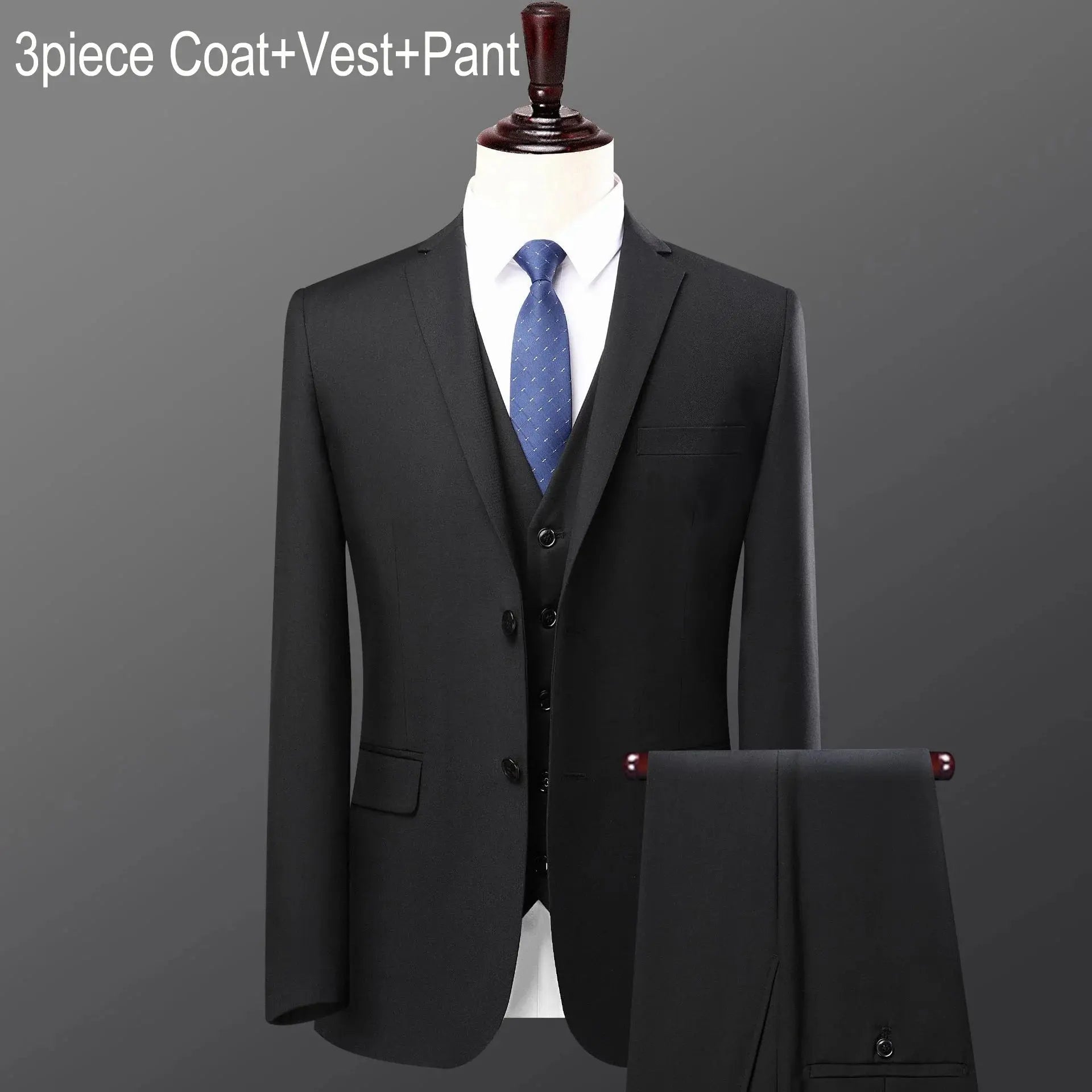 Men’s 3 - Piece Slim Fit Suit – Single Breasted Business & Wedding Set - Honesty Sales