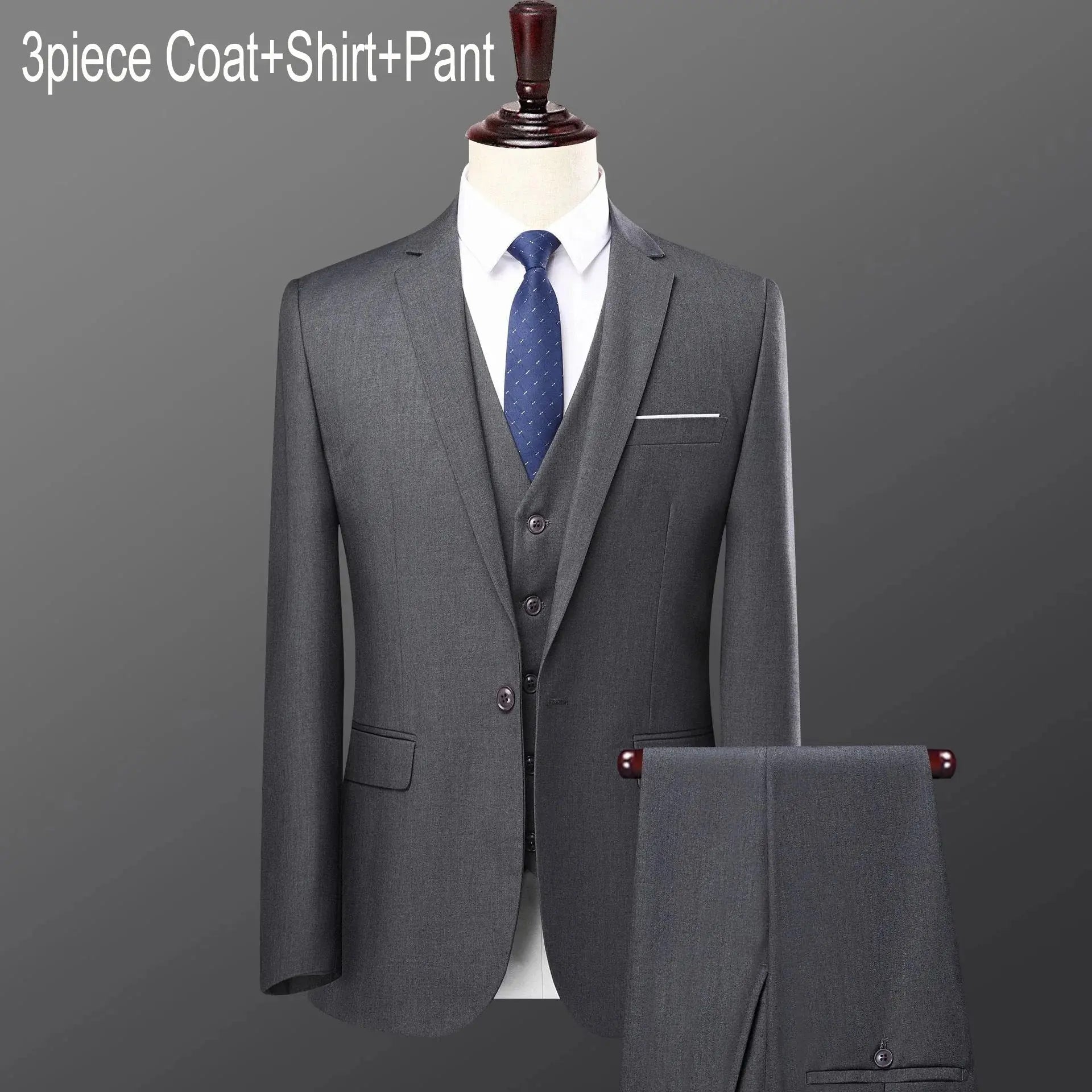 Men’s 3 - Piece Slim Fit Suit – Single Breasted Business & Wedding Set - Honesty Sales