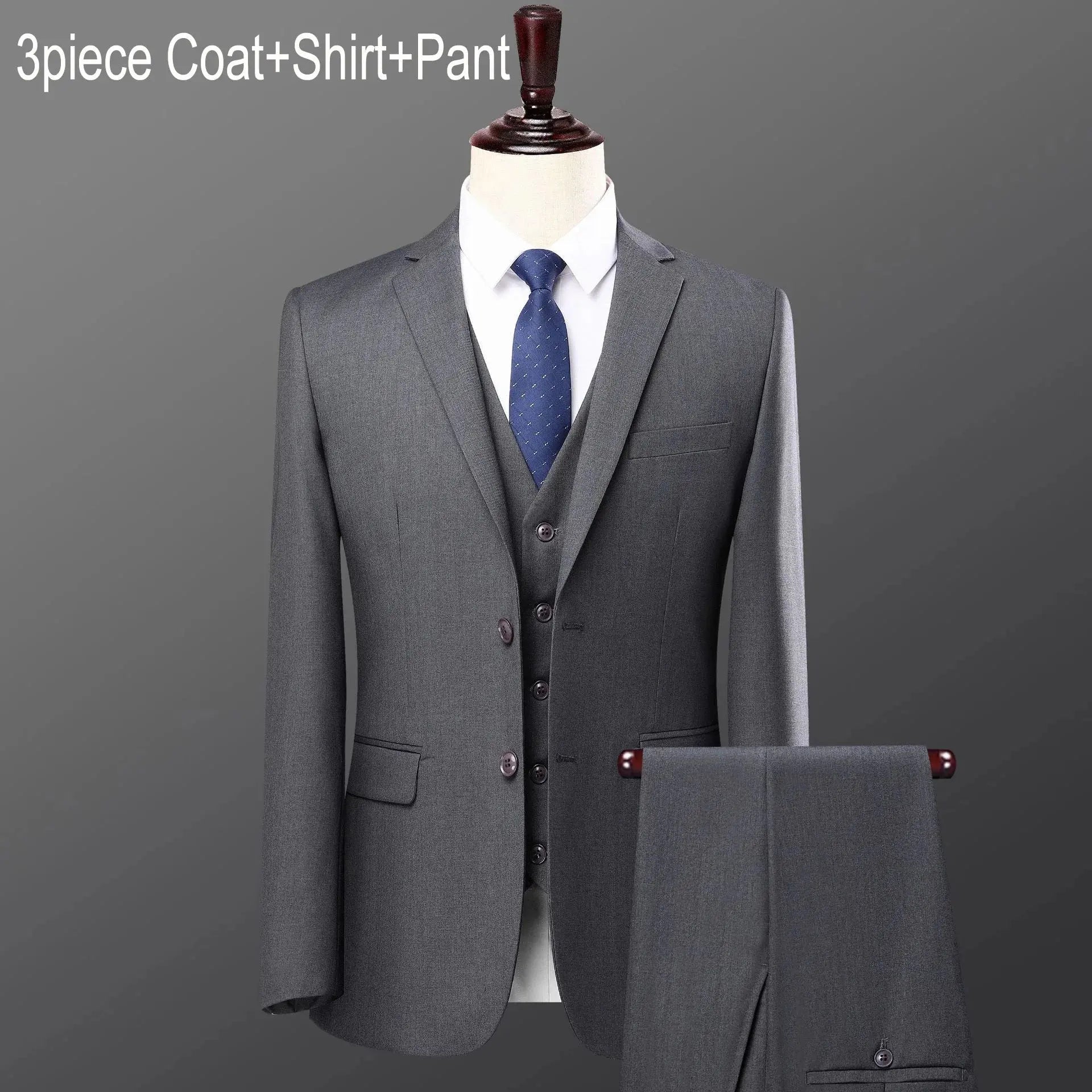 Men’s 3 - Piece Slim Fit Suit – Single Breasted Business & Wedding Set - Honesty Sales