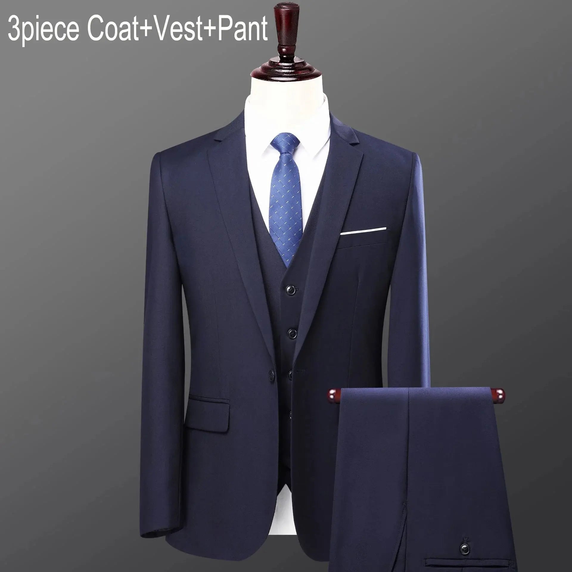 Men’s 3 - Piece Slim Fit Suit – Single Breasted Business & Wedding Set - Honesty Sales