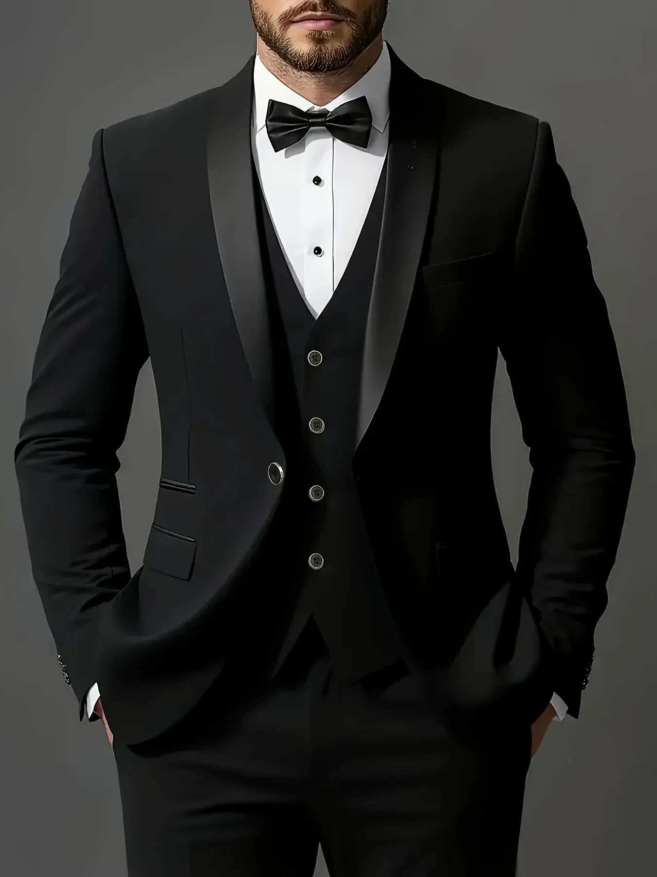 Men’s 3 - Piece Suit Set – Jacket, Vest & Trousers for Formal Events - Honesty Sales