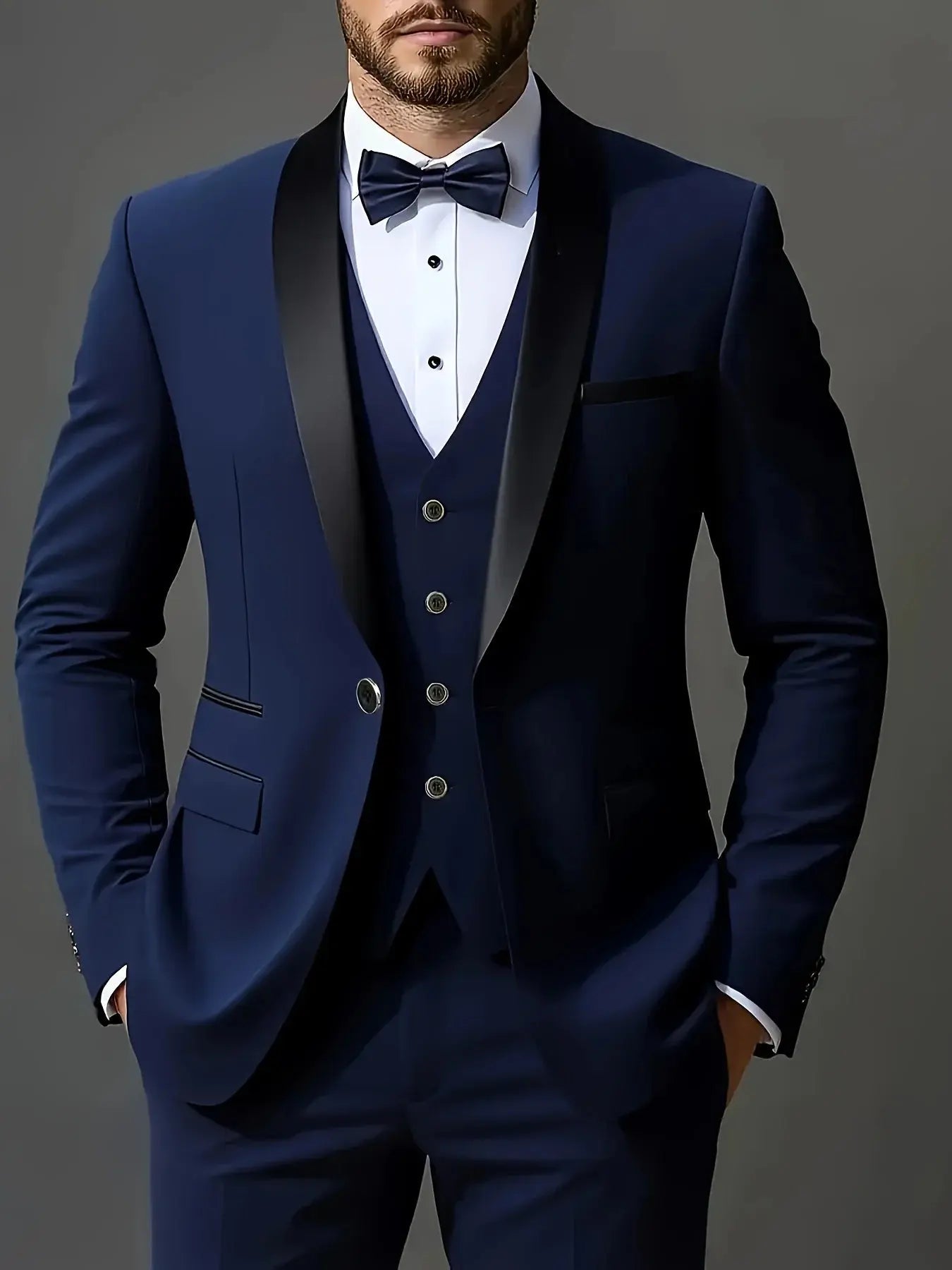 Men’s 3 - Piece Suit Set – Jacket, Vest & Trousers for Formal Events - Honesty Sales