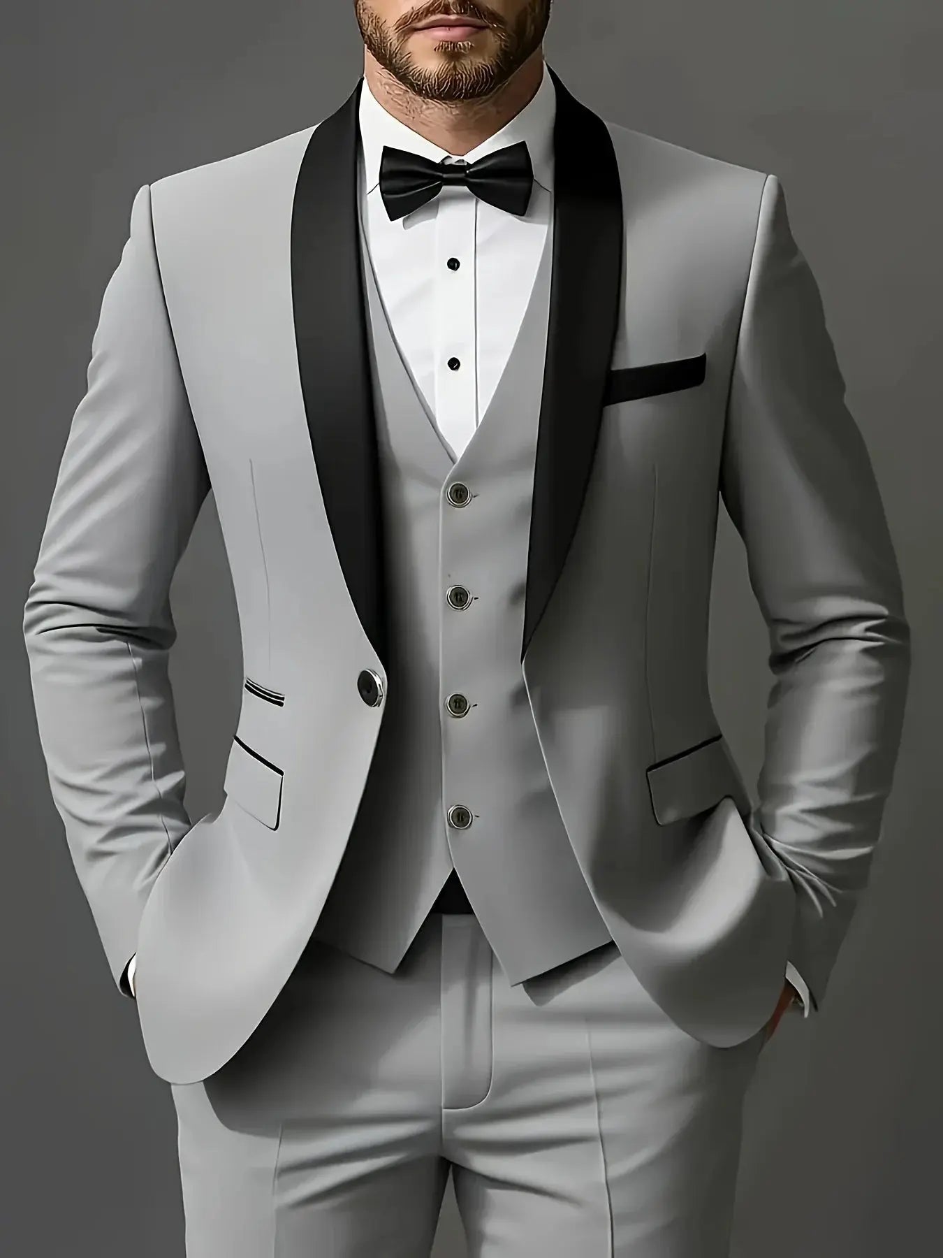 Men’s 3 - Piece Suit Set – Jacket, Vest & Trousers for Formal Events - Honesty Sales