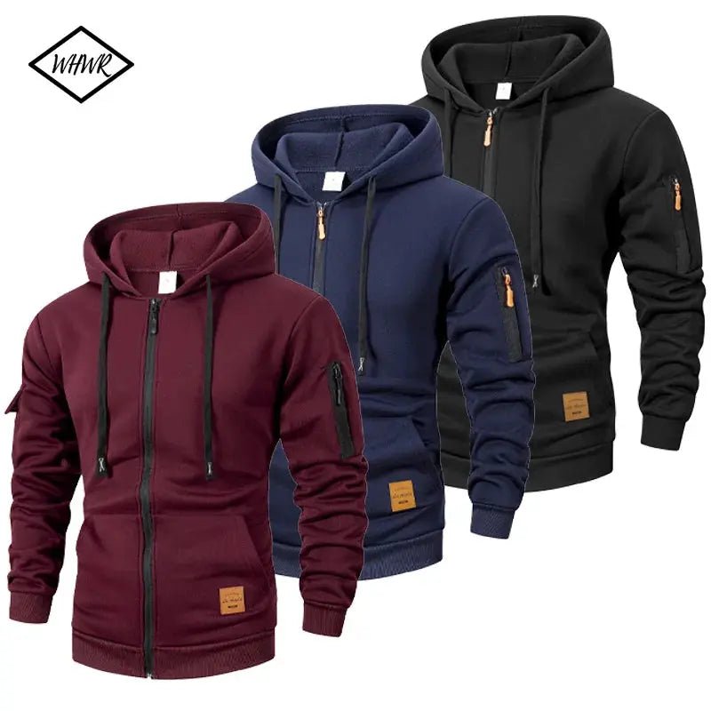 Men’s Autumn Zip - Up Hoodie – Slim Fit Sweatshirt Jacket - Honesty Sales