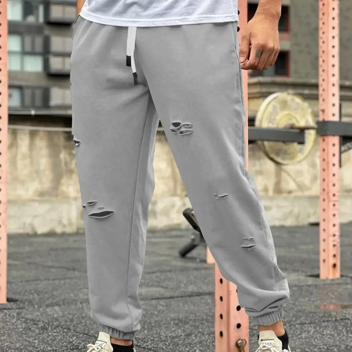 Men’s Baggy Patchwork Jeans – Vintage Distressed Straight Loose Pants - Honesty Sales
