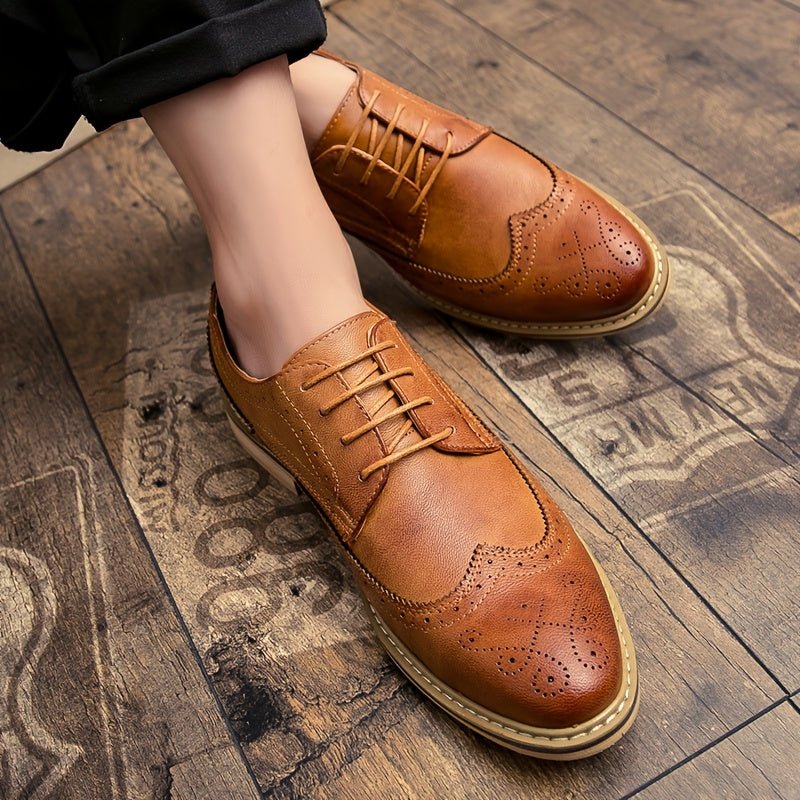 Men’s Business Casual Lace - Up Oxford Shoes – PU Upper & Sole, Low - Top Office & Formal Wear - Honesty Sales