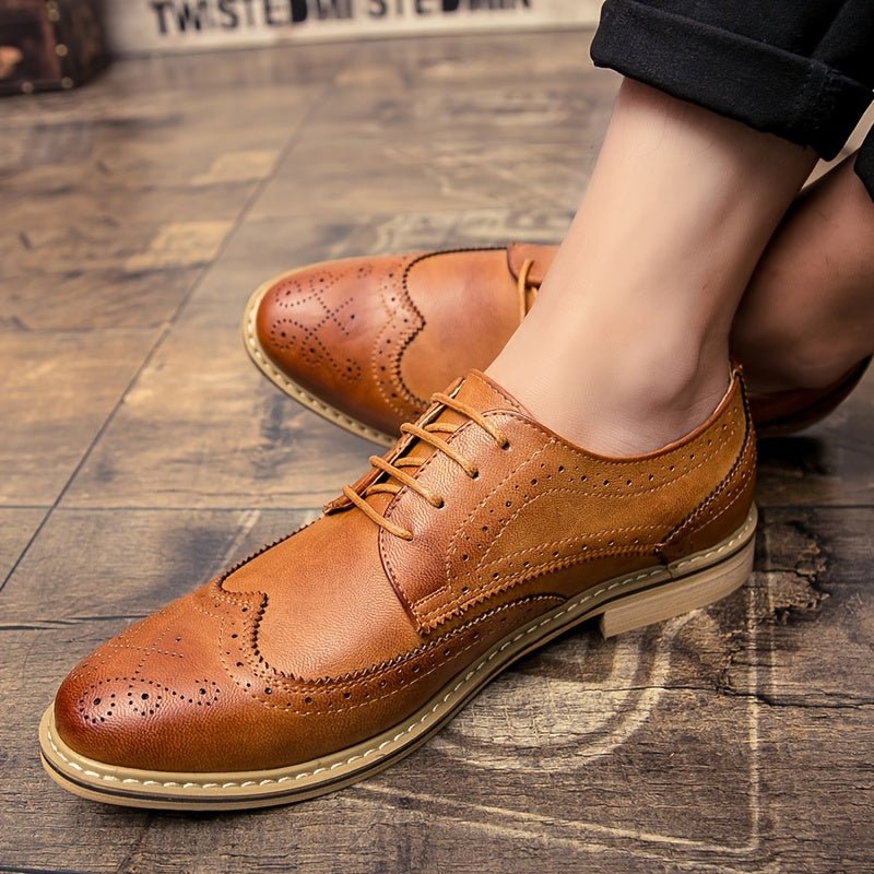 Men’s Business Casual Lace - Up Oxford Shoes – PU Upper & Sole, Low - Top Office & Formal Wear - Honesty Sales