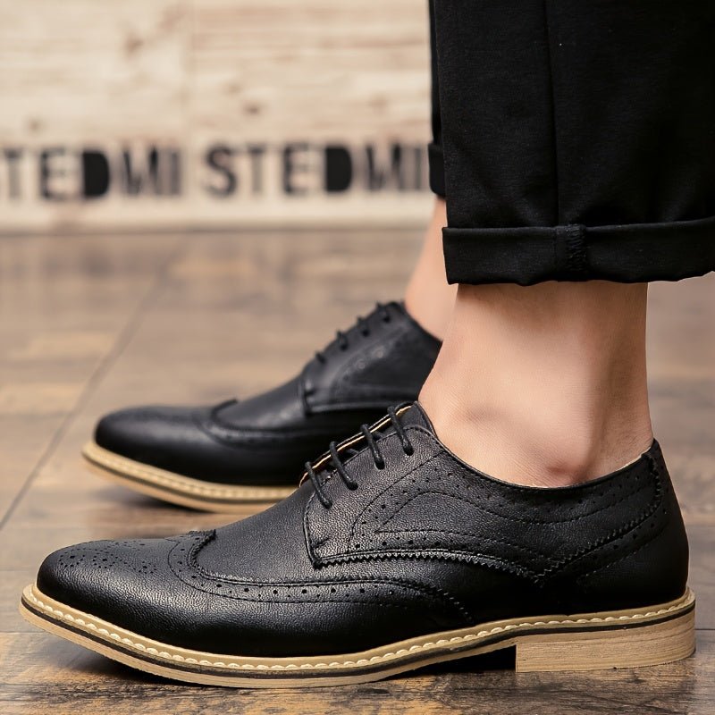 Men’s Business Casual Lace - Up Oxford Shoes – PU Upper & Sole, Low - Top Office & Formal Wear - Honesty Sales