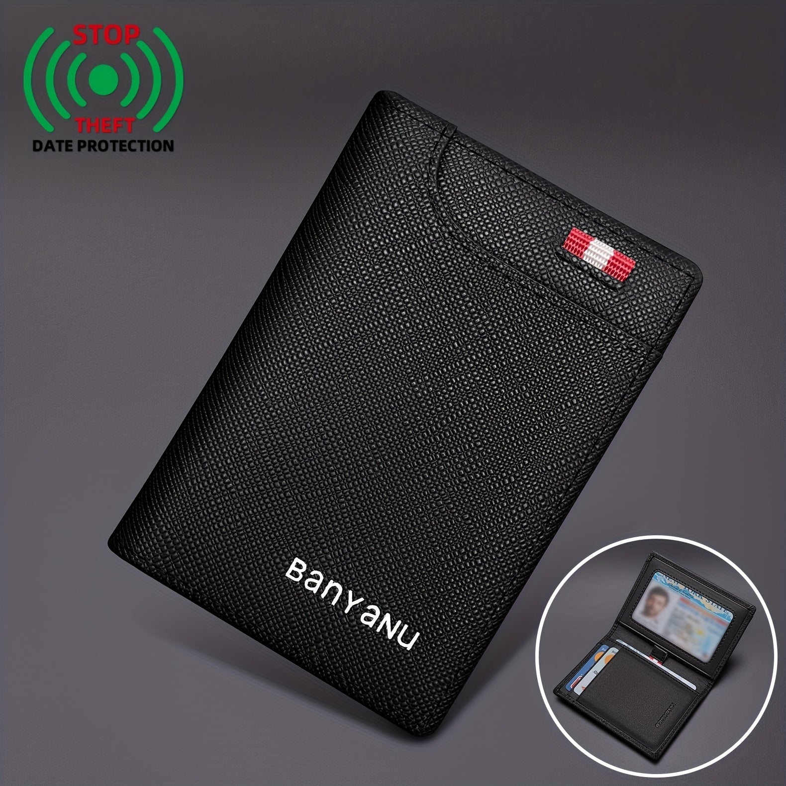 Men'S Card Holder with RFID Blocking, Ultra - Thin Design Featuring a Total of 6 Card Slots - Honesty Sales