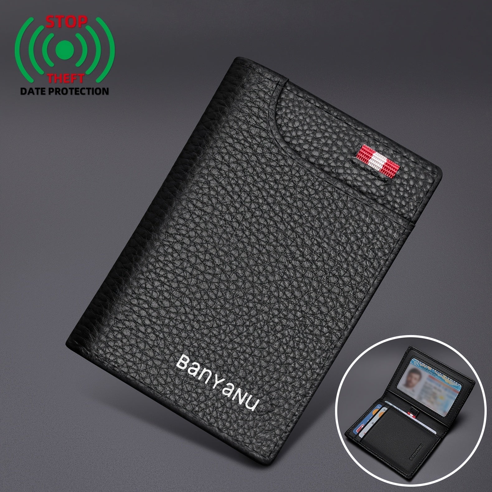 Men'S Card Holder with RFID Blocking, Ultra - Thin Design Featuring a Total of 6 Card Slots - Honesty Sales