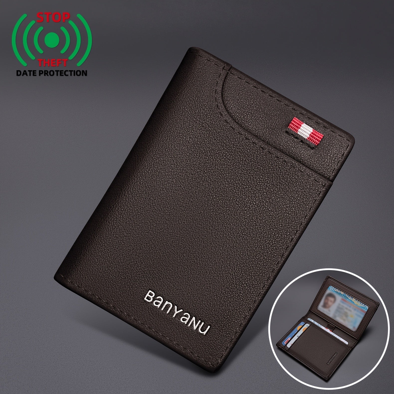 Men'S Card Holder with RFID Blocking, Ultra - Thin Design Featuring a Total of 6 Card Slots - Honesty Sales