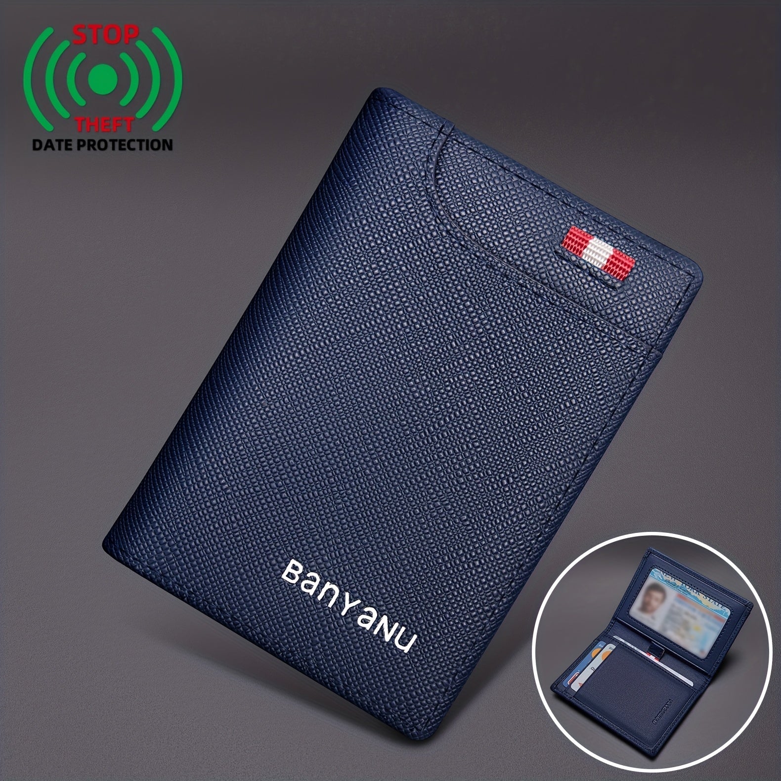 Men'S Card Holder with RFID Blocking, Ultra - Thin Design Featuring a Total of 6 Card Slots - Honesty Sales