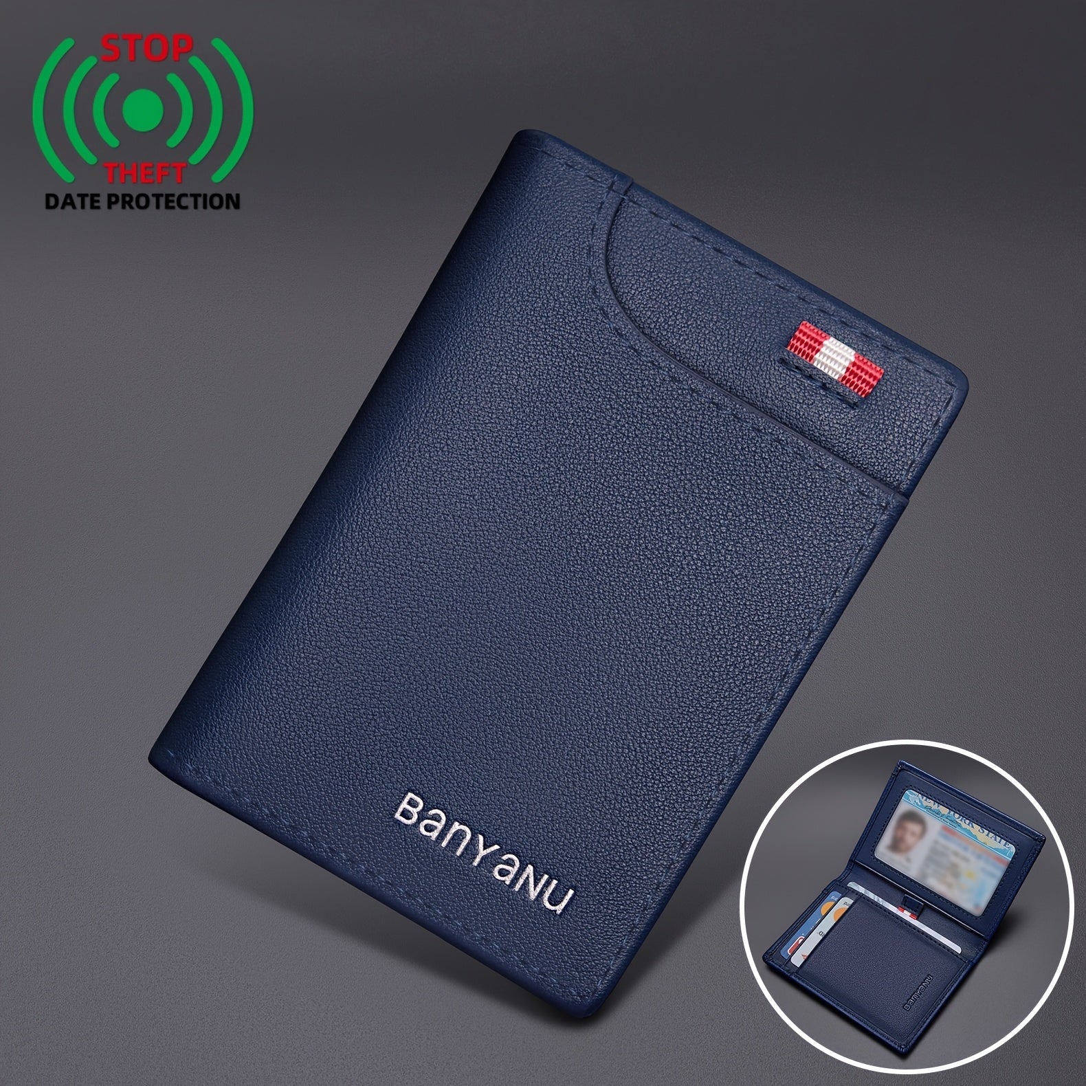 Men'S Card Holder with RFID Blocking, Ultra - Thin Design Featuring a Total of 6 Card Slots - Honesty Sales