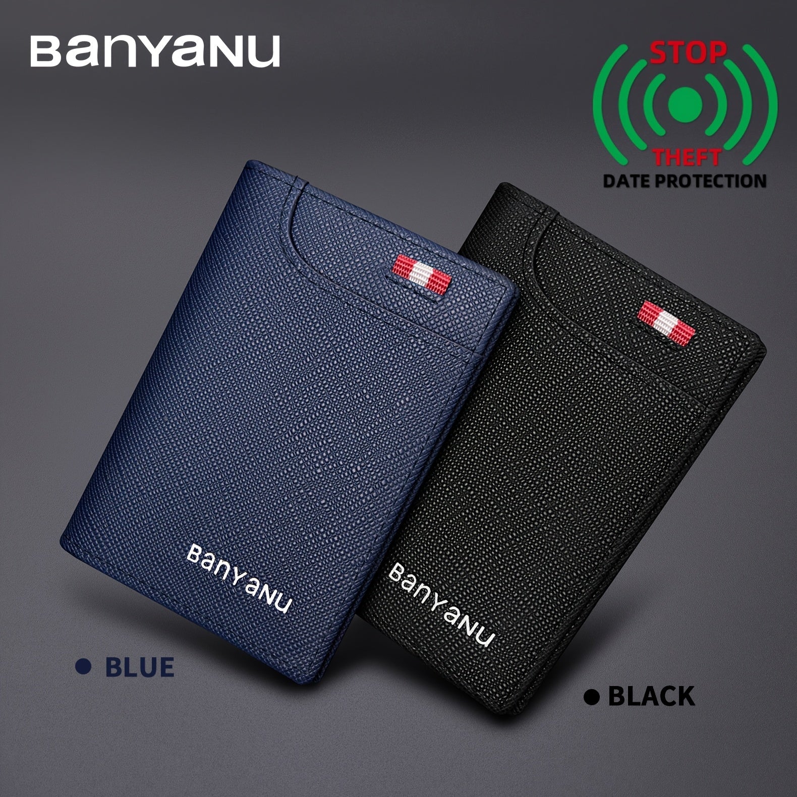 Men'S Card Holder with RFID Blocking, Ultra - Thin Design Featuring a Total of 6 Card Slots - Honesty Sales