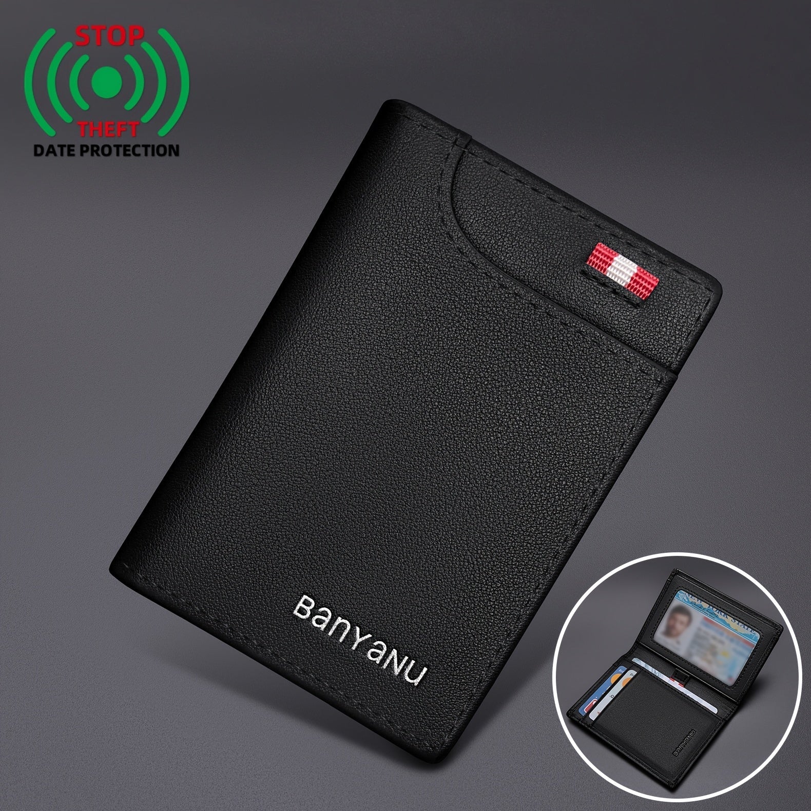 Men'S Card Holder with RFID Blocking, Ultra - Thin Design Featuring a Total of 6 Card Slots - Honesty Sales