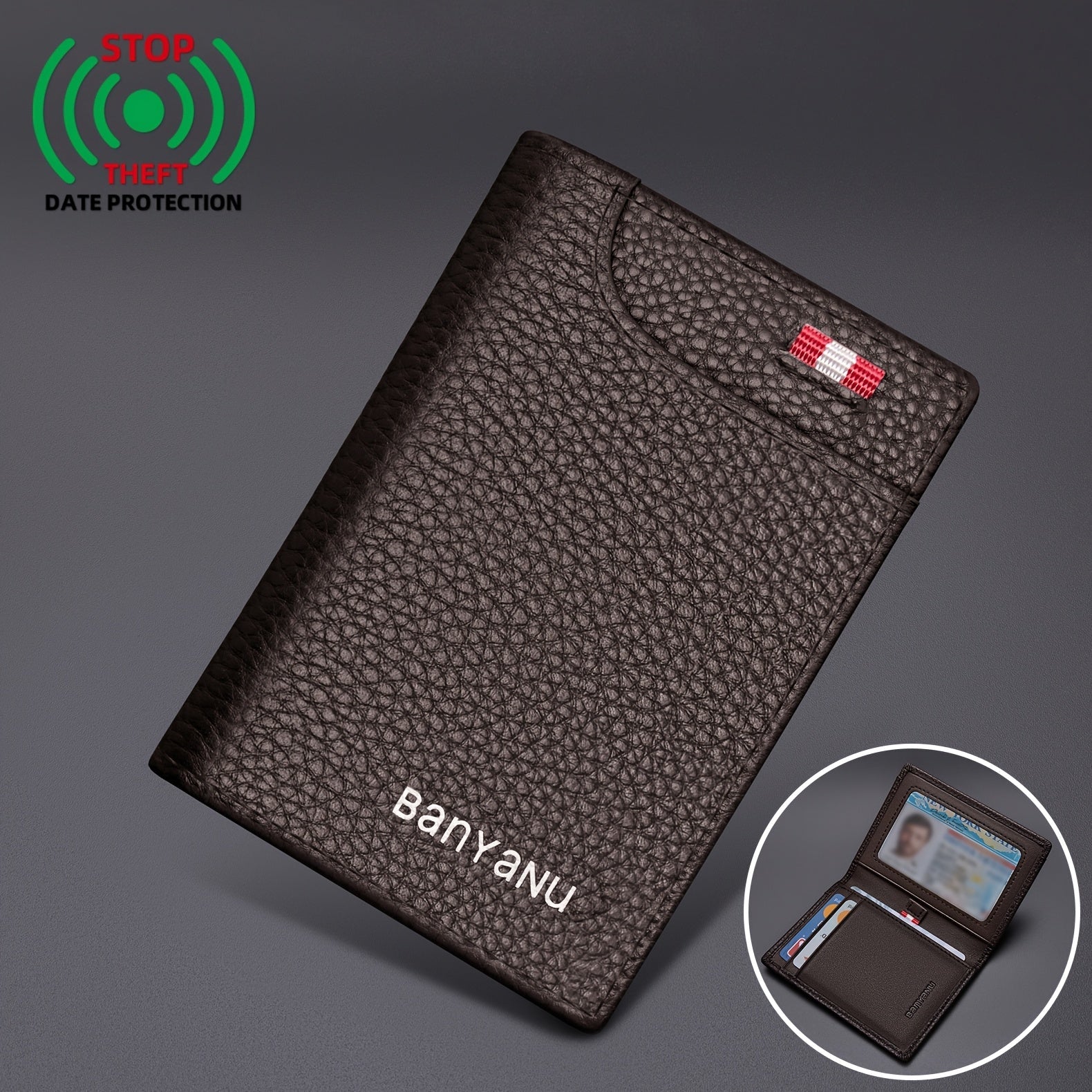 Men'S Card Holder with RFID Blocking, Ultra - Thin Design Featuring a Total of 6 Card Slots - Honesty Sales