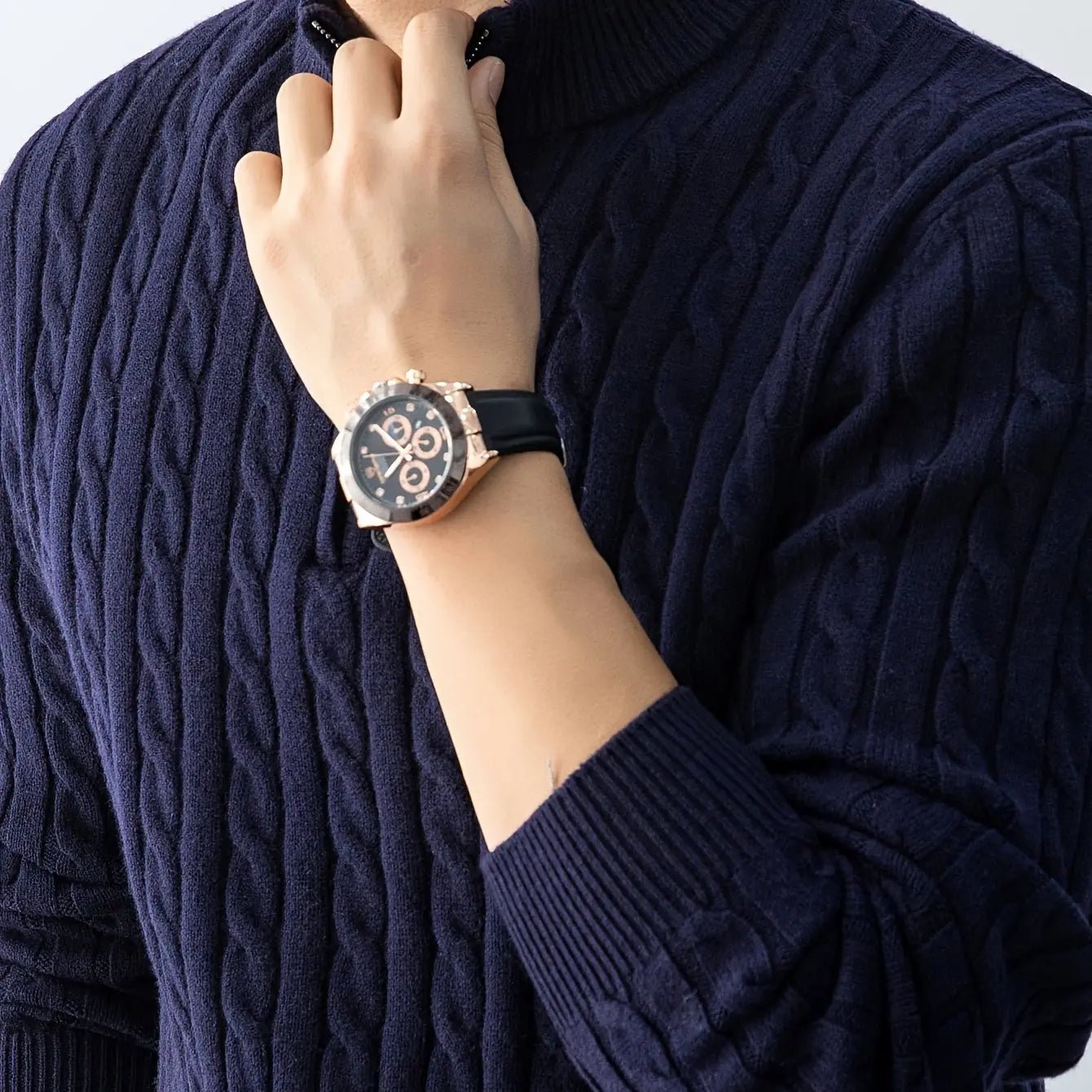 Men’s Chunky Cable Knit Quarter - Zip Sweater – Stand Collar Winter Pullover - Honesty Sales
