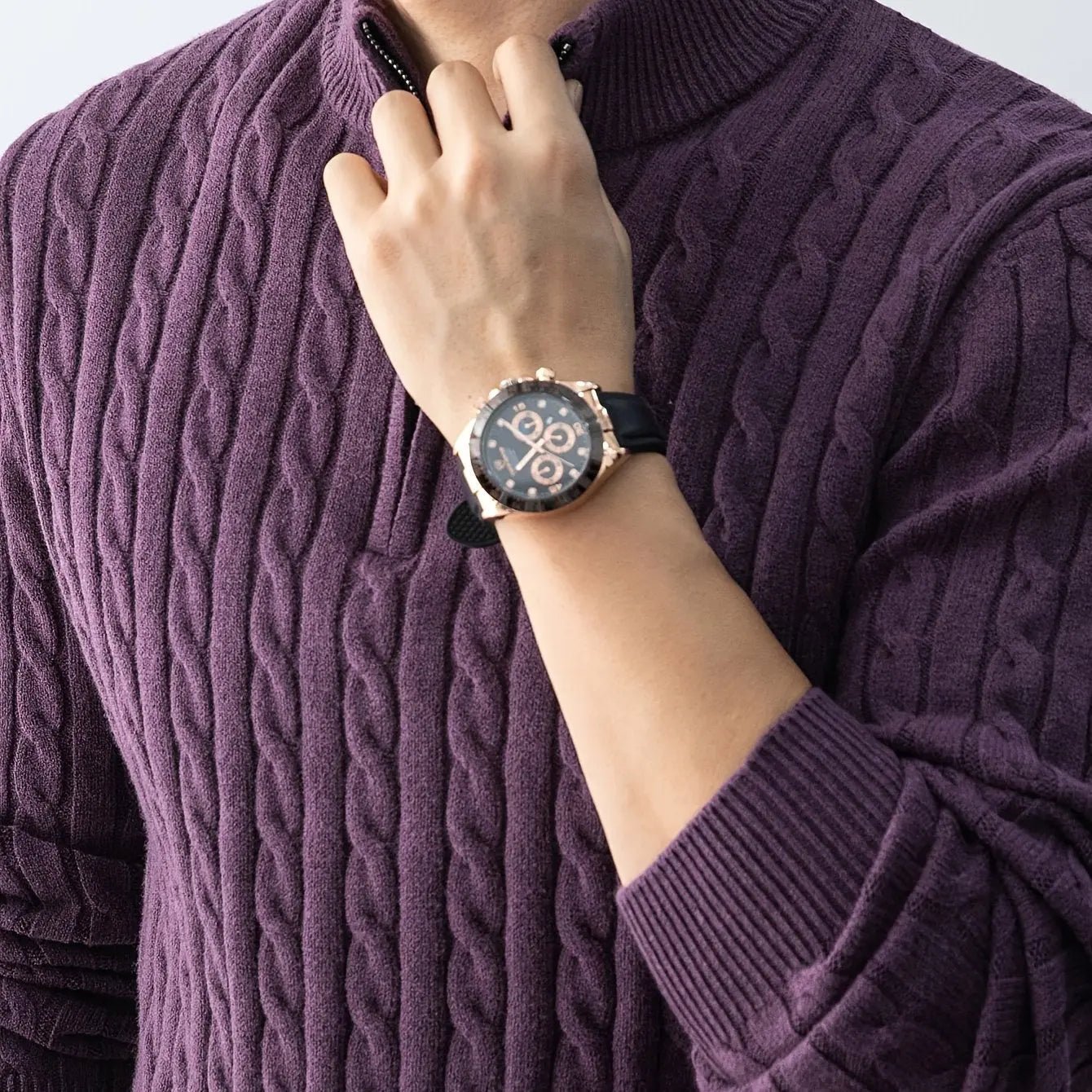 Men’s Chunky Cable Knit Quarter - Zip Sweater – Stand Collar Winter Pullover - Honesty Sales