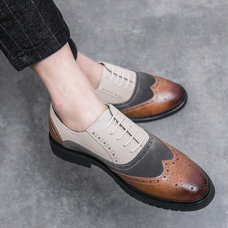 Men’s Classic Solid - Color Business Casual Lace - Up Dress Shoes – Faux Leather, EVA Insole, PVC Sole - Honesty Sales